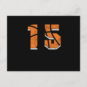 Basketbal 15e verjaardag viering sport cadeau briefkaart
