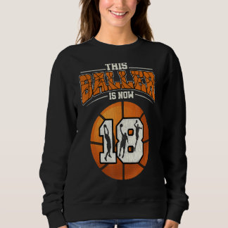 Basketbal 18e Verjaardag Meisje Jongen Ball 18 Jaa Trui