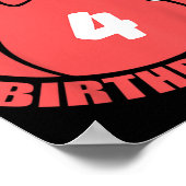 Basketbal 4e verjaardag Basketbalspeler  Poster (Hoek)