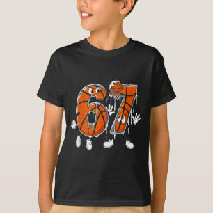 Basketbal 67 Zes Zeven Cool Meme 6 7 Grappige Drip T-shirt
