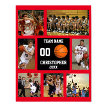 Basketbal 7 Fotocollage Rode teamnaam