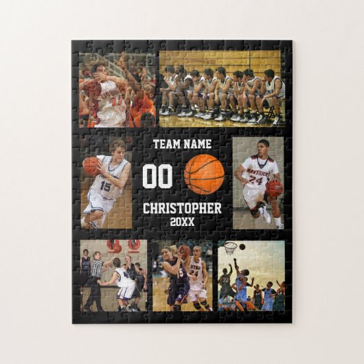 Basketbal 7 Team Fotocollage Legpuzzel (Verticaal)