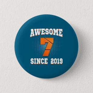 Basketbal 7e 2019 7 Oude Jaren Sinds Glimlach Ronde Button 5,7 Cm