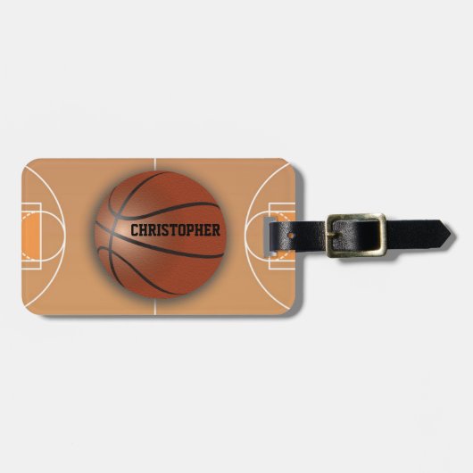 Basketbal aangepaste bagage label (Voorkant horizontaal)