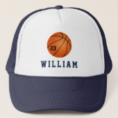 Basketbal aangepaste naam, tekst, monogram | DIY Trucker Pet (Voorkant)