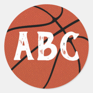 Basketbal aangepaste teamletters of speler nummers ronde sticker