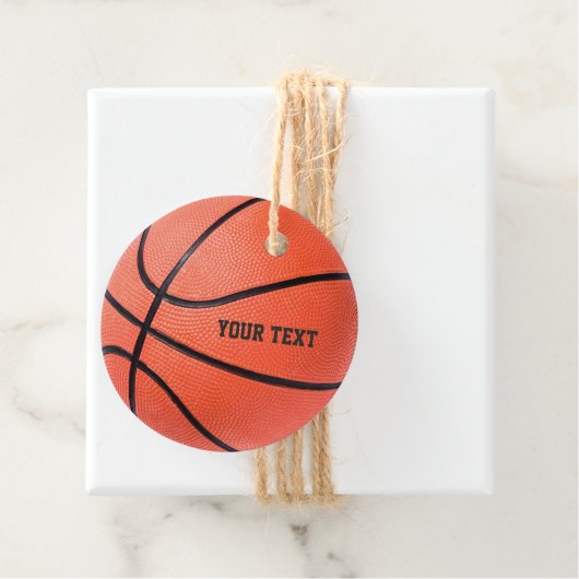 Basketbal aangepaste tekst bedankjes labels (In situ)
