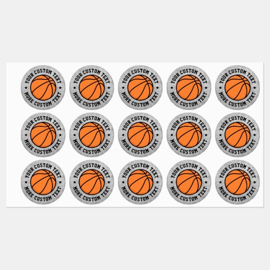 Basketbal aangepaste tekstlabels labels (Vel)