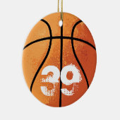 Basketbal (Aanpasbaar) Keramisch Ornament (Rechts)