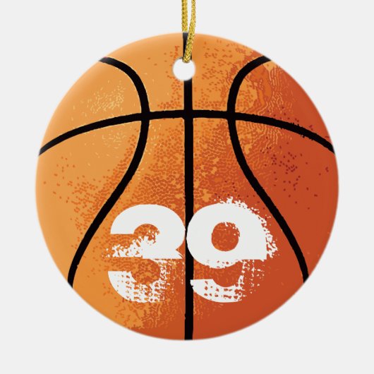 Basketbal (Aanpasbaar) Keramisch Ornament (Voorkant)