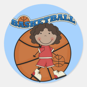 BASKETBAL Afrikaans Amerikaans Meisje T-shirts en Ronde Sticker