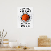 Basketbal Afstuderen gepersonaliseerd Poster (Keuken)