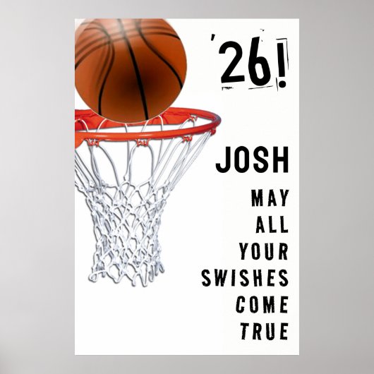 Basketbal Afstuderen Poster (Voorkant)
