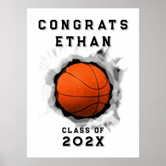 Basketbal Afstuderen Poster (Voorkant)