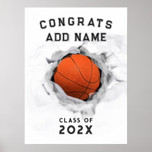 basketbal afstuderen poster