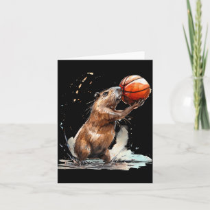 Basketbal Aquarel Basketbal Speler Kunstwerk Ca Kaart