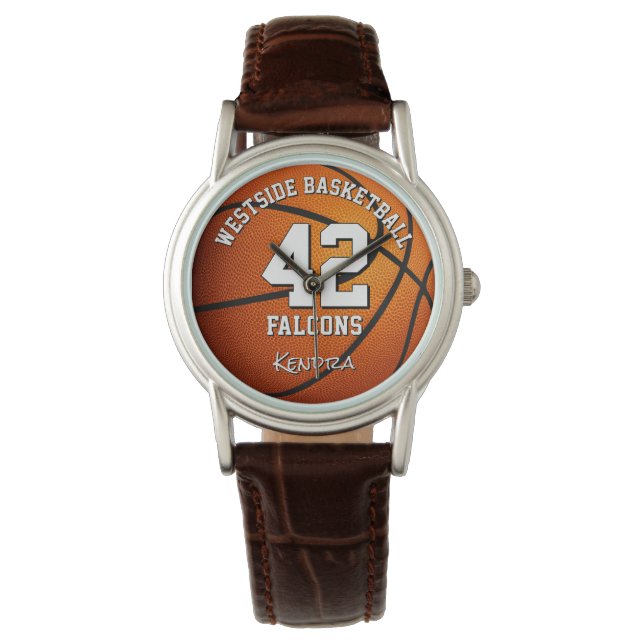 Basketbal atleet naam einde van het seizoen gesche horloge (Voorkant)