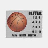 BASKETBAL Baby mijlpaal Fleece Deken (Voorkant (Horizontaal))