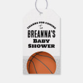 Basketbal Baby shower Dank je wel Cadeaulabel (Achterkant)