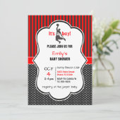 Basketbal Baby shower Invitation Kaart (Staand voorkant)