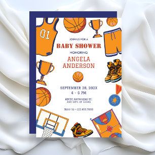 Basketbal baby shower kaart