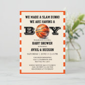 Basketbal Baby shower Kaart (Staand voorkant)