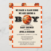 Basketbal Baby shower Kaart (Voorkant / Achterkant)