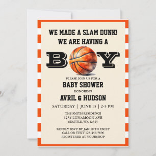 Basketbal Baby shower Kaart