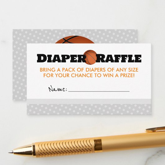Basketbal Baby shower Luier Raffle Insert Kaarten