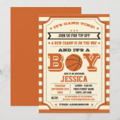 Basketbal Baby Shower Ticket Uitnodiging (Voorkant / Achterkant)