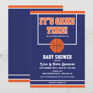Basketbal baby shower uitnodiging