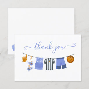 Basketbal Baby shower waslijn Bedankt Opmerking Kaart