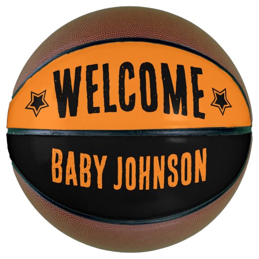 Basketbal Baby shower welkom handtekening Keepsake (Voorkant)
