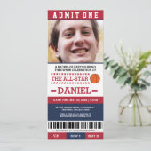 Basketbal Bachelorfeest Uitnodigingen (Staand voorkant)