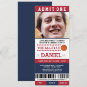 Basketbal Bachelorfeest Uitnodigingen (Voorkant / Achterkant)