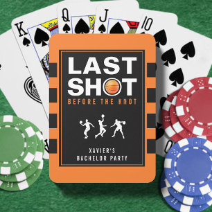 Basketbal Bachelorparty Laatste Schot Oranje Gestr Pokerkaarten