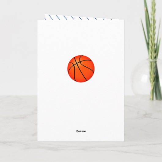 Basketbal Bal EEN Kinderen Foto 1e Verjaardagskaar Kaart (Achterkant)