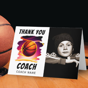 Basketbal Bal Foto Dank je Coach Kaart