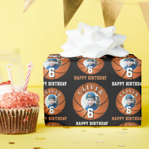 Basketbal Bal Kinderen Gelukkige Verjaardag Leefti Cadeaupapier