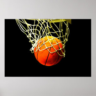 Basketbal Bal & Net Print Poster