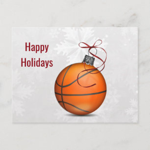 basketbal bal ornament Kerstkaarten Feestdagenkaart