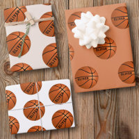 Basketbal Bal Patroon Kinderen Naam Verjaardag Inp