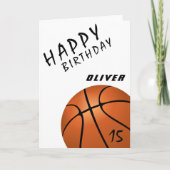 Basketbal Bal Sport Jongens Verjaardagskaart Kaart (Voorkant)
