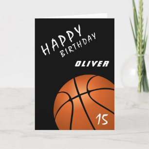 Basketbal Bal Sport Modern Gelukkige Verjaardag Kaart