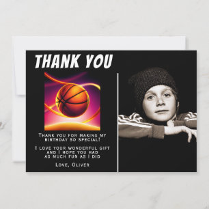 Basketbal Bal Sporten Foto Verjaardag Bedankkaart