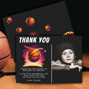 Basketbal Bal Sporten Foto Verjaardag Bedankkaart