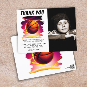 Basketbal Bal Sporten Foto Verjaardag Bedankt Briefkaart