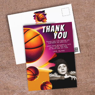 Basketbal Bal Sporten Foto Verjaardag Bedankt Briefkaart