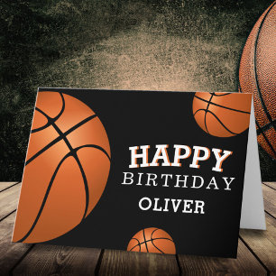 Basketbal Bal Sporten Gelukkige Verjaardag Kindere Kaart