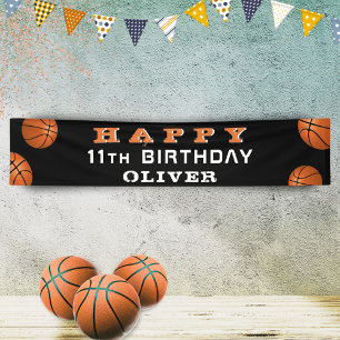 Basketbal Bal Sporten Kinderen Verjaardagsfeest Ba Spandoek